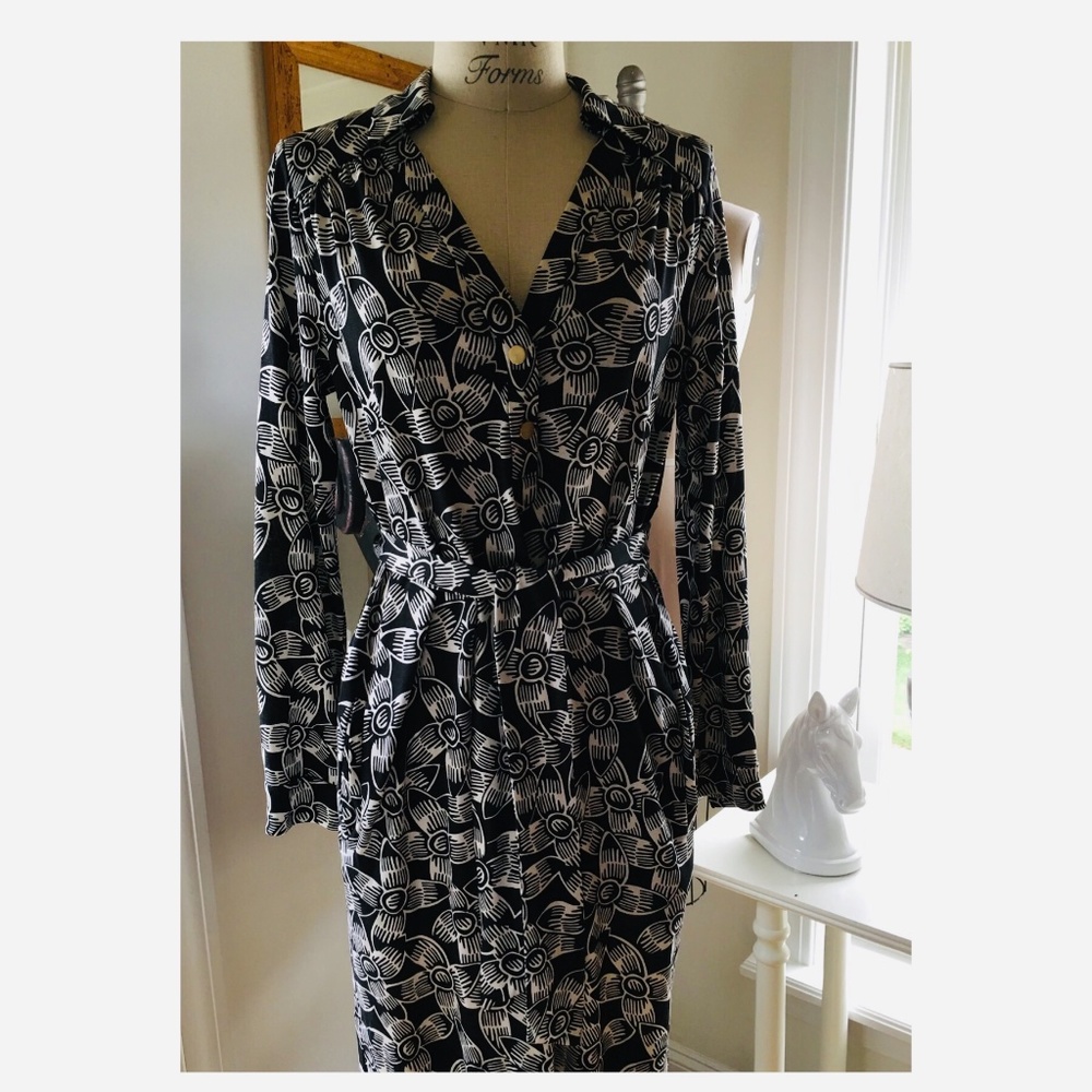 Diane Von Furstenberg Silk Jersey Knit Shirt Dress